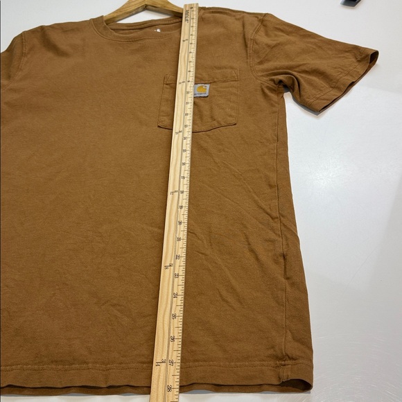 Carhartt Men's Relaxed Fit Tan Short Sleeve Pocket Tee - Picture 5 of 6